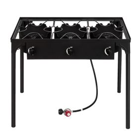 Replace 15455210Outdoor Camp Stove High Pressure Propane Gas Cooker Portable Cast Iron Patio Cooking Burner (Three Burner 225000-BTU)