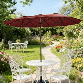 Garden sunshade umbrella, with base courtyard umbrella, outdoor umbrella, Wine Red