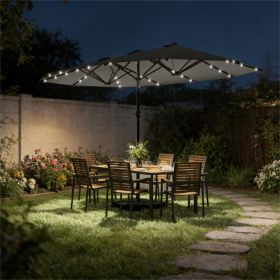 Garden sunshade umbrella, with base courtyard umbrella, outdoor umbrella, gray
