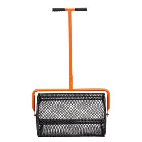 Compost Spreader, 24.4-25.6" Height Adjustable Handle, 24" Wide, Lawn and Garden Peat Moss Roller with Side Latches