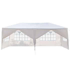 10'x20' Outdoor Party Tent with 6 Removable Sidewalls, Waterproof Canopy Patio Wedding Gazebo, White