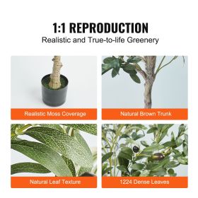 Artificial Olive Tree, 6 FT Tall Faux Plant, Secure PE Material & Anti-Tip Tilt Protection Low-Maintenance Plant