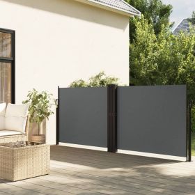 Retractable Side Awning Anthracite 55.1"x472.4