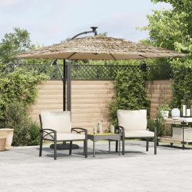 Garden Parasol with Steel Pole Brown 105.9"x105.9"x92.5