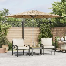 Garden Parasol with Steel Pole Brown 113.4"x113.4"x88.6