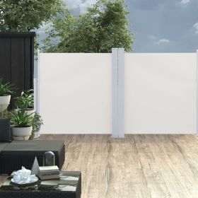 Retractable Side Awning Cream 47.2"x236.2