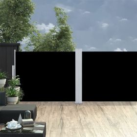 Retractable Side Awning Black 55.1"x393.7