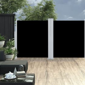 Retractable Side Awning Black 55.1"x236.2