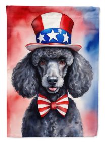 Black Poodle Patriotic American Garden Flag Mailbox Flag Decorative Yard Flag Banner Outside Patio Artwork Yard Flower Beds, Garden Size, Multico