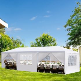 10'x30' Outdoor Party Tent with 8 Removable Sidewalls, Waterproof Canopy Patio Wedding Gazebo, White (self-pickup ONLY)