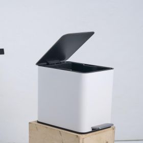 SSTC102-15L-W, Stainless Steel Kitchen Trash Can, 15L, White