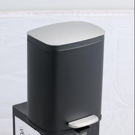 5L Rectangular Step Trash Can, Stainless Steel Bathroom Garbage Can with Foot Pedal, Removable Inner Bucket and Side Handle