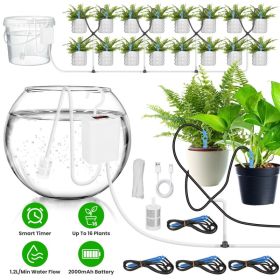 1Pc Automatic Plant Watering Device Indoor Drip Irrigation System With LCD Display Rechargeable Plant Watering Device Adjustable Timer For Up To (Option: Plant Waterer)