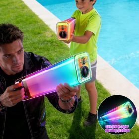 Gradient Color Electric Water Gun, Rechargeable Battery Powered Remote Shooting Toy, Suitable For Pool, Beach, And Outdoor Games (Option: Blue)