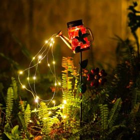1pc Solar Garden Light; Outdoor Decor Waterproof Butterfly Solar Path Light; Watering Can Lights Hanging Fairy String Lighting For Terrace Patio (Style: Hummingbird)