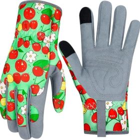 Leather Gardening Gloves for Women Thorn Proof Garden Gloves Touch Screen Working Gloves Gifts,M (Color: Cherry)