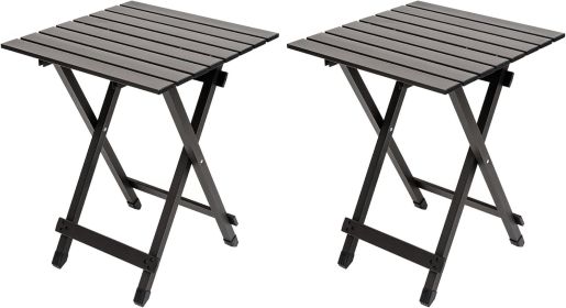 3 in 1 Folding Camping Table, Stool, and Footrest, Lightweight Portable up to 300 LBS, Easy to Carry for Beach, Fishing, Trip, Picnic, Lawn (Color: Coffee-2set)