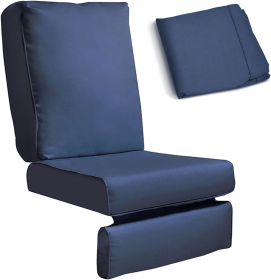 Recliner Replacement Cushion Cover, Washable Cushion Deep Seat Covers, UV Resistant, Fade Resistant, and Water Repellent (Color: Navy Blue)