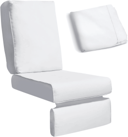 Recliner Replacement Cushion Cover, Washable Cushion Deep Seat Covers, UV Resistant, Fade Resistant, and Water Repellent (Color: White)
