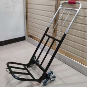 Heavy Duty Folding Stair Climbing Cart with Adjustable Handle, Portable Collapsible Utility Wagon for Shopping, Grocery, Moving & Travel (Quantity: Black - 1 Wheel)