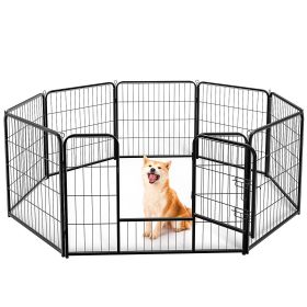 Dog Playpen Indoor Fence Height Metal Exercise Pen with Door Small Puppy/Medium/Large Dogs Animal Pet for Outdoor, Garden, Yard (size: 32S/8P)