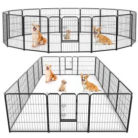 Dog Playpen Indoor Fence Height Metal Exercise Pen with Door Small Puppy/Medium/Large Dogs Animal Pet for Outdoor, Garden, Yard (size: 32S/16P)