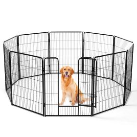 Dog Playpen Indoor Fence Height Metal Exercise Pen with Door Small Puppy/Medium/Large Dogs Animal Pet for Outdoor, Garden, Yard (size: 40S/8P)